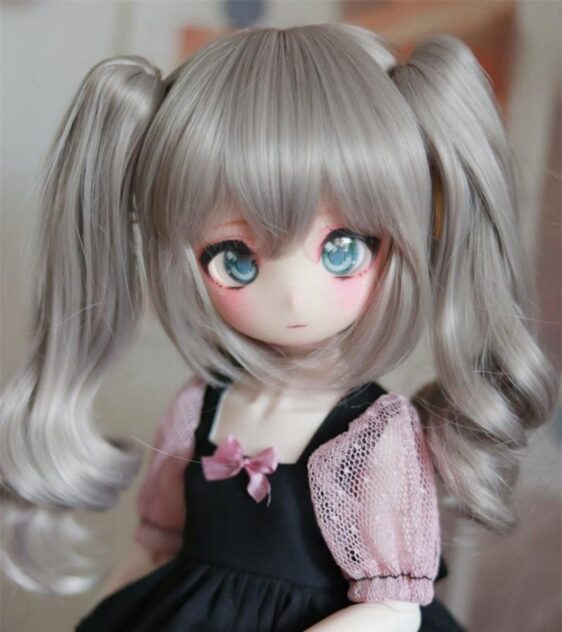 BJD Wig 1/3 1/4 BJD Two-Ponytail Wig for Dolls