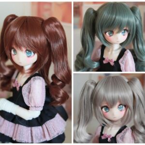 BJD Wig 1/3 1/4 BJD Two-Ponytail Wig for Dolls