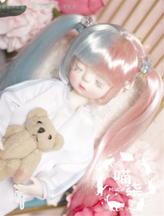 BJD Wig Long Straight Hair Wigs with Double Braids Princess Long Doll Wig