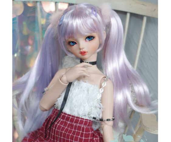 BJD Wig Long Straight Hair Wigs with Double Braids Princess Long Doll Wig