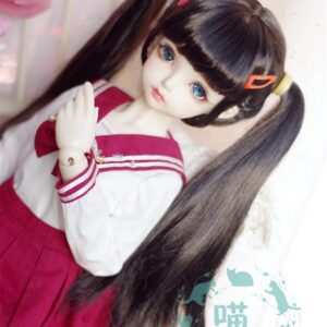 BJD Wig Long Straight Hair Wigs with Double Braids Princess Long Doll Wig