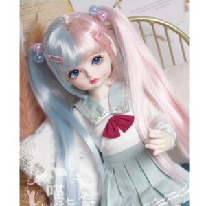 BJD ウィッグ ロングストレートヘアウィッグ ダブル三つ編み プリンセスロングドールウィッグ