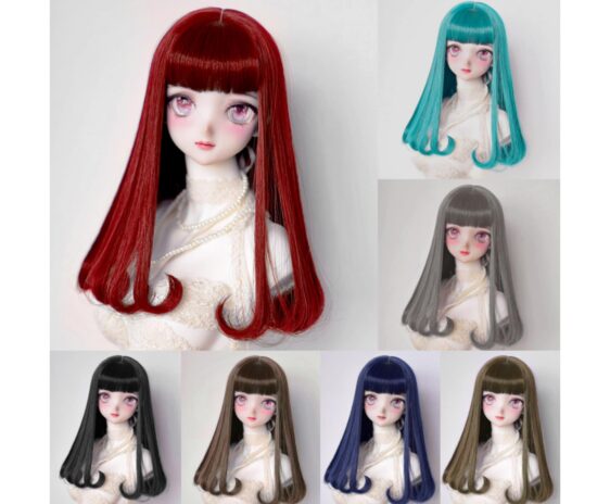 BJD Wig with Bangs | Soft Doll Hair for Blythe, Yosd, MSD, SD | 1/6, 1/4, 1/3 Sizes