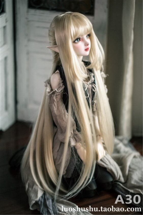 Braided princess long curly doll hair - 1/3 1/4 1/6 BJD