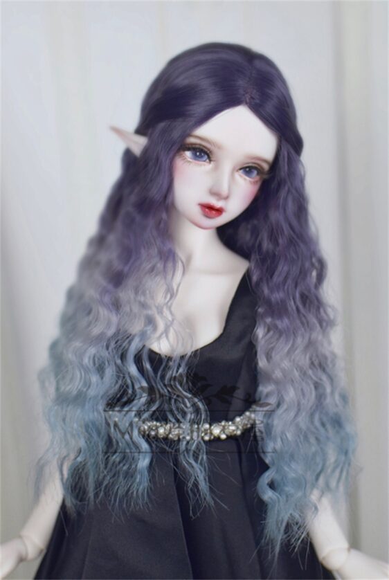 Custom Gradient BJD Long Wavy Wig for 1/3, 1/4, 1/6 Dolls