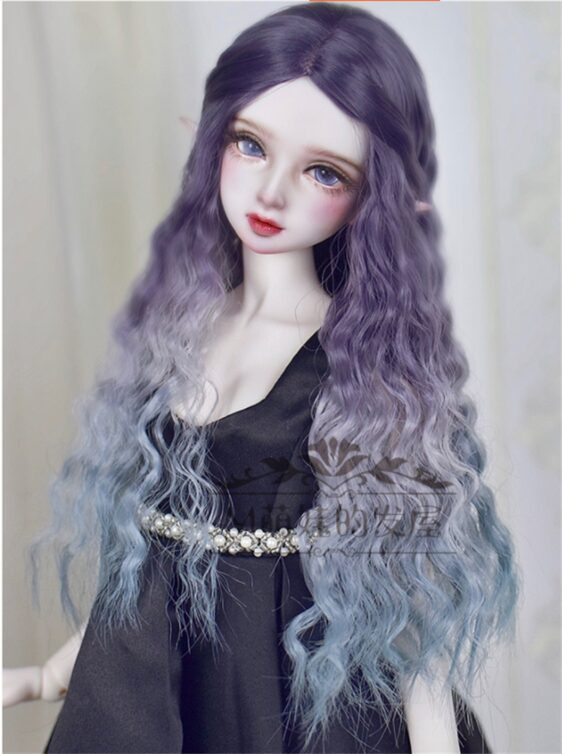 Custom Gradient BJD Long Wavy Wig for 1/3, 1/4, 1/6 Dolls