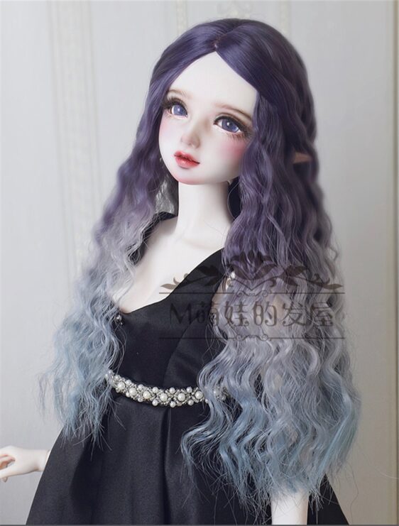 Custom Gradient BJD Long Wavy Wig for 1/3, 1/4, 1/6 Dolls