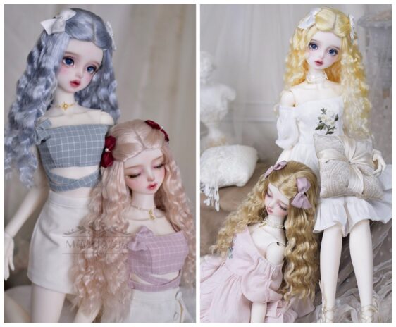 Custom Long Wavy BJD Wig | 1/6, 1/4, 1/3 Sizes | 8 Colors | Soft Milk Silk Hair