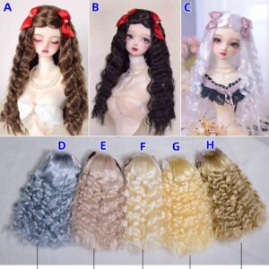 วิกผม BJD หยักยาวแบบกำหนดเอง | 1/6, 1/4, 1/3 ขนาด | 8 สี | ผมไหมนมนุ่ม