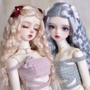 วิกผม BJD หยักยาวแบบกำหนดเอง | 1/6, 1/4, 1/3 ขนาด | 8 สี | ผมไหมนมนุ่ม