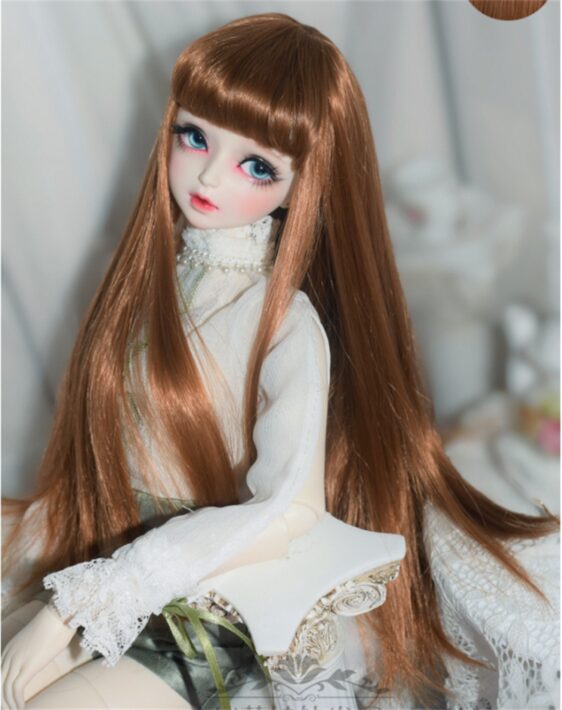 Custom-Made Faux Mohair BJD Wig – Long Straight Style with Bangs