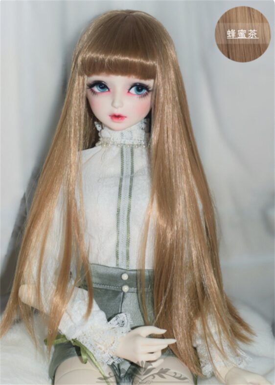 Custom-Made Faux Mohair BJD Wig – Long Straight Style with Bangs