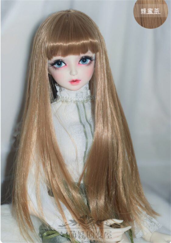 Custom-Made Faux Mohair BJD Wig – Long Straight Style with Bangs