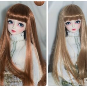 Custom-Made Faux Mohair BJD Wig – Long Straight Style with Bangs