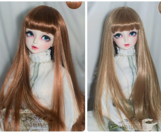 Custom-Made Faux Mohair BJD Wig – Long Straight Style with Bangs