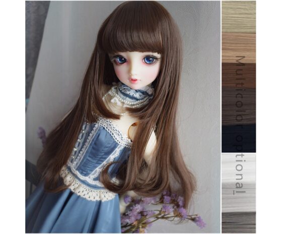 Custom-Made Long BJD Wig with Bangs – Perfect for 1/3, 1/4, and 1/6 Dolls