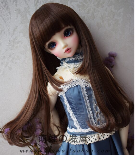 Custom-Made Long BJD Wig with Bangs – Perfect for 1/3, 1/4, and 1/6 Dolls