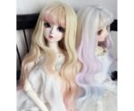 Custom Make 1/3 1/4 1/6 Bjd Doll Long Wavy Wig with Bangs SD Doll Big Wave Gradient Color Wig Hair 9-10'' 8-9" 7-8" 6-7" Bjd Doll Curls