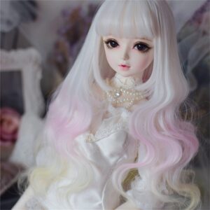 กำหนด 9-10 เอง" 8-9" 7-8" 6-7" BJD วิกผมยาวลอนผมไล่ระดับสีสำหรับ 1/3 1/4 1/6 MSD SD Mdd Doll ตุ๊กตา Bjd หยิก