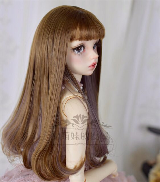 Custom Two-Color Mixing BJD Long Wig with Bangs for 1/3, 1/4, 1/6 Dolls