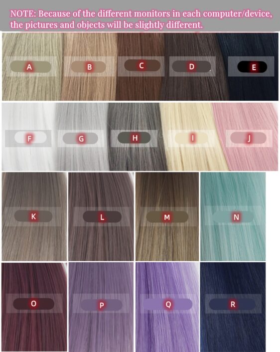 Custom Two-Color Mixing BJD Long Wig with Bangs for 1/3, 1/4, 1/6 Dolls