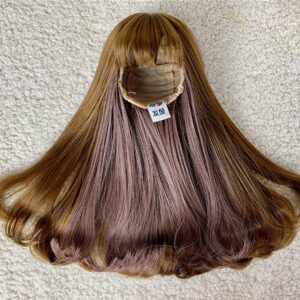 Custom Two-Color Mixing BJD Long Wig with Bangs for 1/3, 1/4, 1/6 Dolls