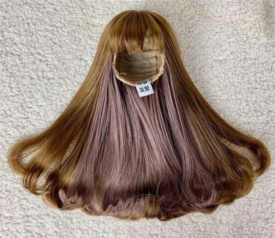 Custom Two-Color Mixing BJD Long Wig with Bangs for 1/3, 1/4, 1/6 Dolls