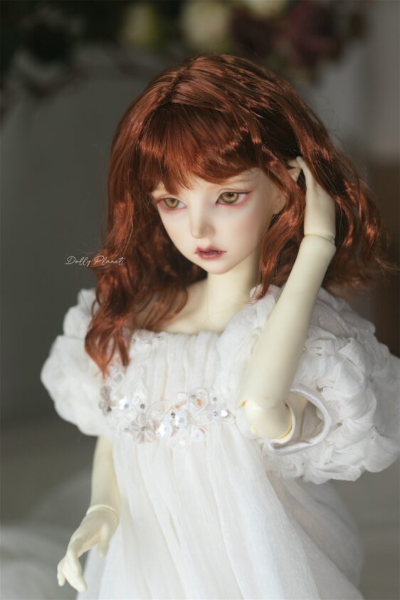 Cute Short BJD Wig with Bangs – Wavy Curly Doll Hair