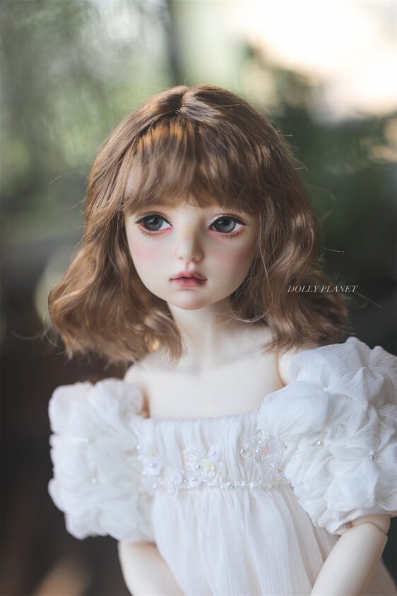 Cute Short BJD Wig with Bangs – Wavy Curly Doll Hair