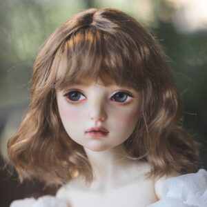 Cute Short BJD Wig with Bangs – Wavy Curly Doll Hair