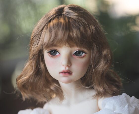 Cute Short BJD Wig with Bangs – Wavy Curly Doll Hair