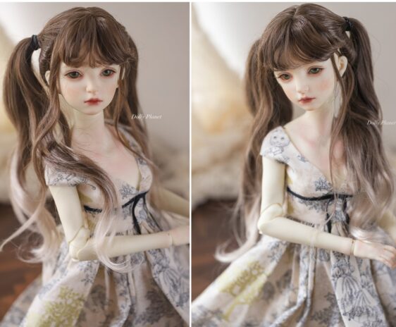 Double Ponytail BJD Wig with Bangs – Long Curly & Wavy Hair for 1/3, 1/4, MSD Dolls