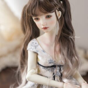 Double Ponytail BJD Wig with Bangs – Long Curly & Wavy Hair for 1/3, 1/4, MSD Dolls