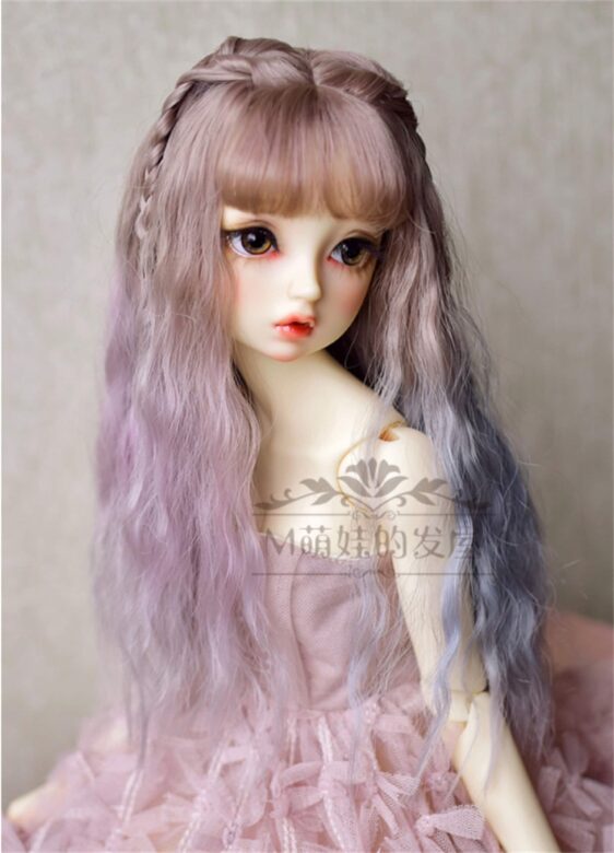 Imitation Mohair Braided BJD Wig - Long Wavy Gradient Color Doll Hair