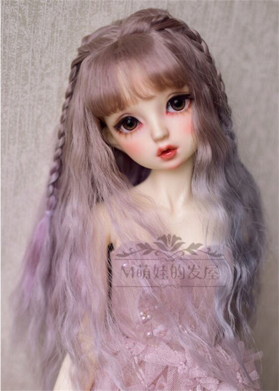 Imitation Mohair Braided BJD Wig - Long Wavy Gradient Color Doll Hair