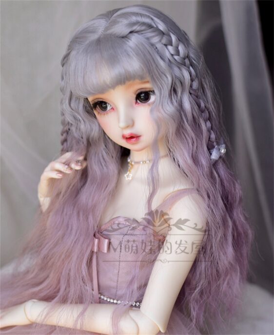 Imitation Mohair Braided BJD Wig - Long Wavy Gradient Color Doll Hair