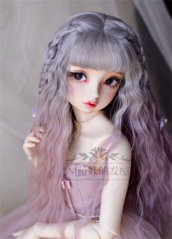 Imitation Mohair Braided BJD Wig - Long Wavy Gradient Color Doll Hair