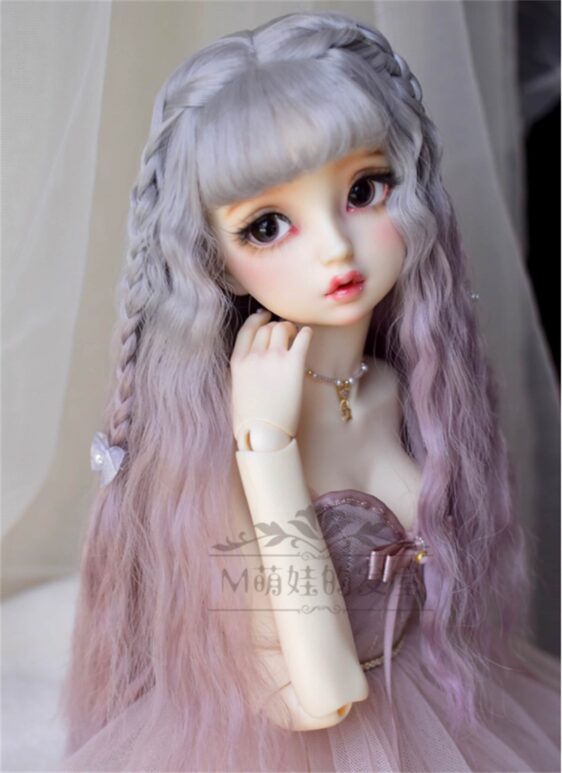 Imitation Mohair Braided BJD Wig - Long Wavy Gradient Color Doll Hair