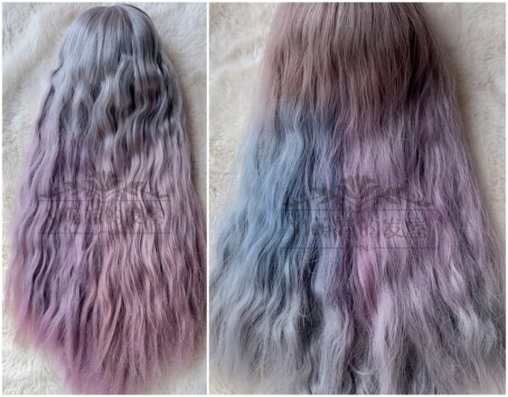 Imitation Mohair Braided BJD Wig - Long Wavy Gradient Color Doll Hair