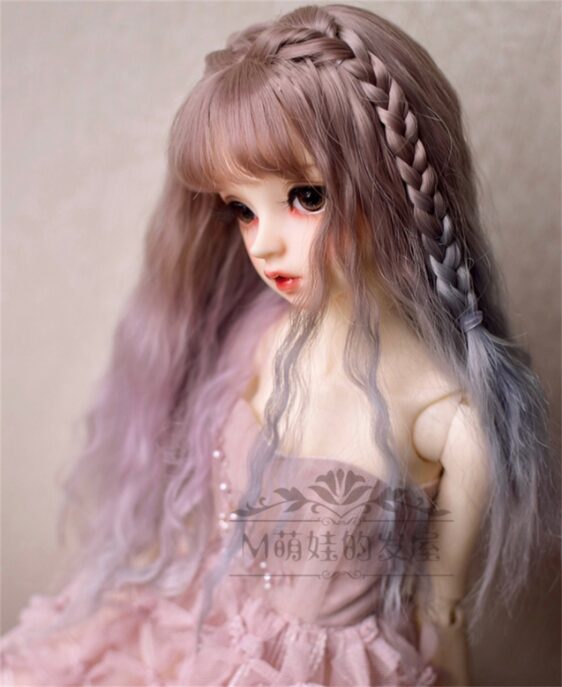 Imitation Mohair Braided BJD Wig - Long Wavy Gradient Color Doll Hair