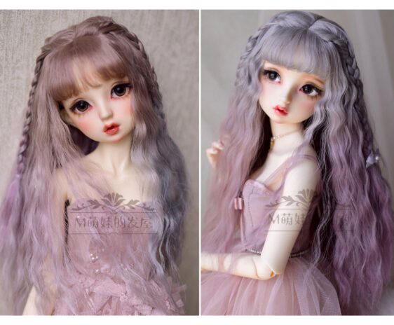 Imitation Mohair Braided BJD Wig - Long Wavy Gradient Color Doll Hair