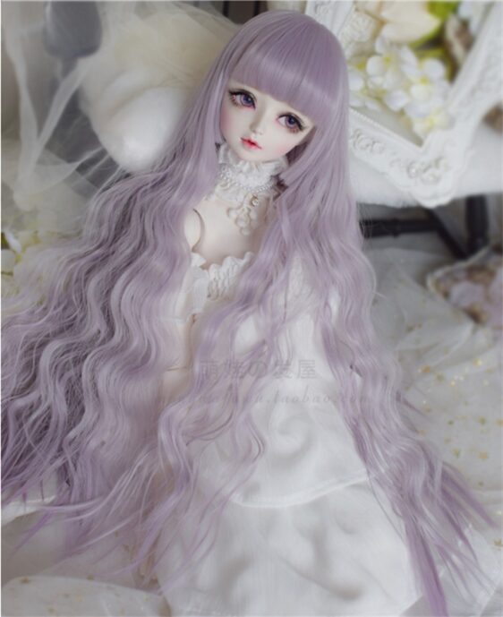 Long Curly BJD Wig with Bangs – Perfect for 1/3, 1/4, 1/6 Dolls