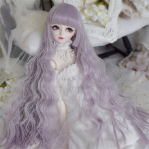 Long Curly BJD Wig with Bangs – Perfect for 1/3, 1/4, 1/6 בובות