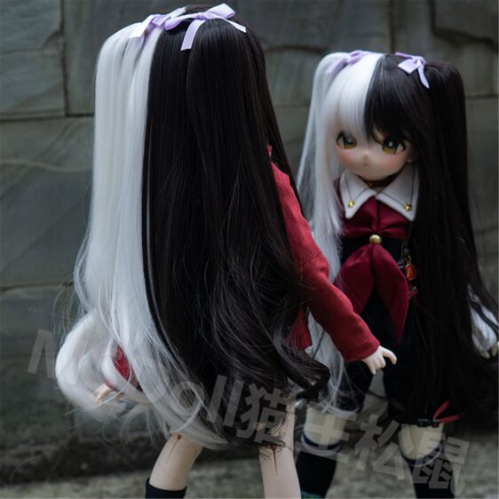 Long Doll Wig Straight Doll Hair Double tail For 1/4 Bjd MSD SD Doll