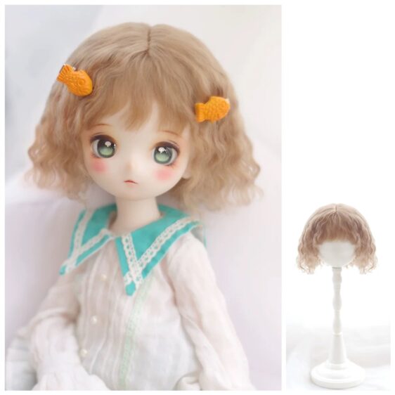 Mohair BJD Doll Wig – Short Curly Wavy Hair for 1/3, 1/4, 1/6, 1/8 Dolls