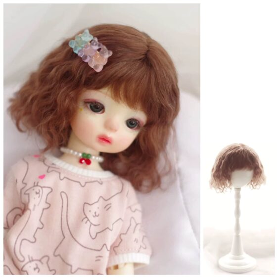 Mohair BJD Doll Wig – Short Curly Wavy Hair for 1/3, 1/4, 1/6, 1/8 Dolls