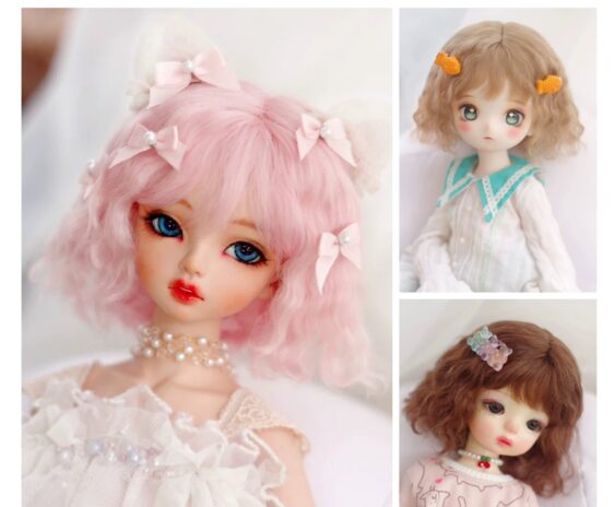 Mohair BJD Doll Wig – Short Curly Wavy Hair for 1/3, 1/4, 1/6, 1/8 Dolls