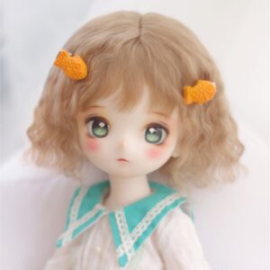 Mohair BJD Doll Wig – Short Curly Wavy Hair for 1/3, 1/4, 1/6, 1/8 බෝනික්කන්