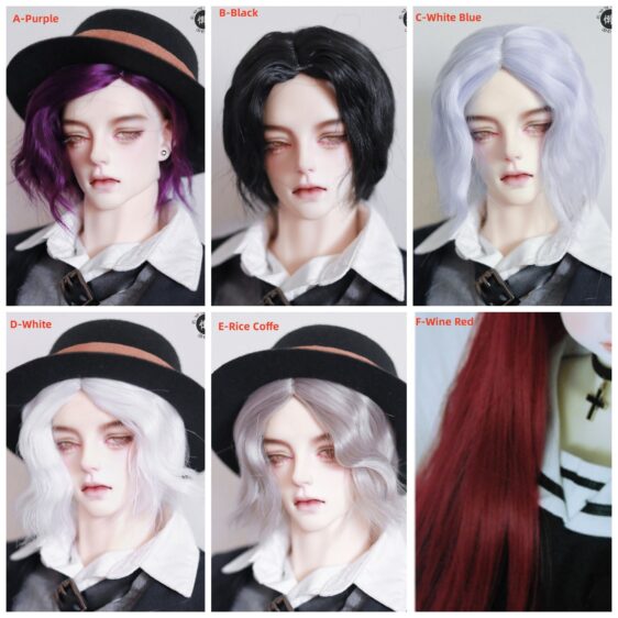 Short Doll Wig 6 Colors Cool Boy Doll Wig 1/6 1/4 1/3 BJD Wig