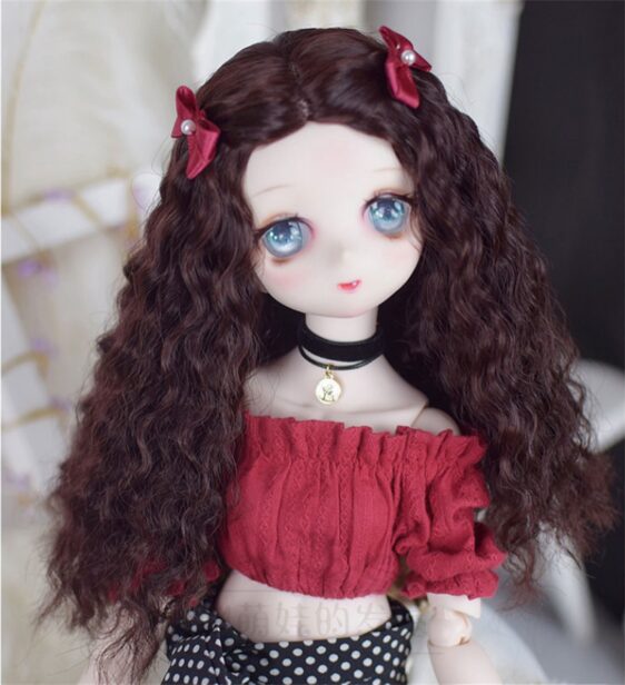 Soft Imitation Mohair BJD Wig – Wavy Elegance for 1/3, 1/4, 1/6, & Blythe Dolls